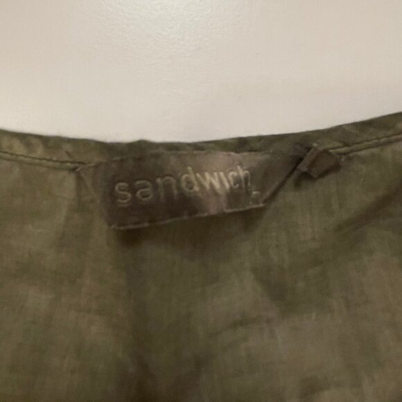 SANDWICH Muted Green Embroidery Dress - Picture 4 of 4